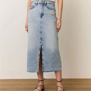 Marine Layer Fawn Denim Midi Skirt